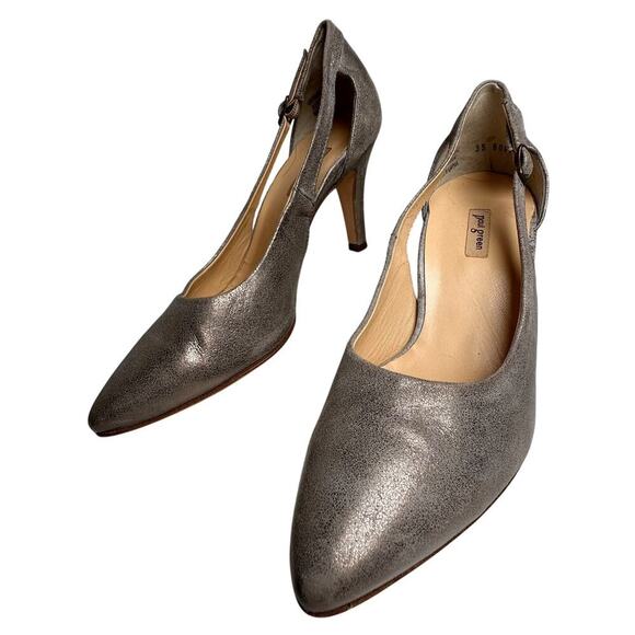 Paul Green Contessa Smoked Brushed Gold Pumps Leather Sz 7 Women's Shoes Career - Picture 2 of 16